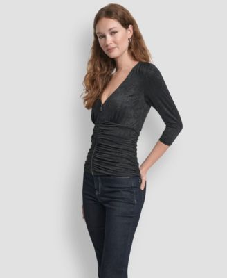 Women's 3/4-Sleeve V-Neck Top