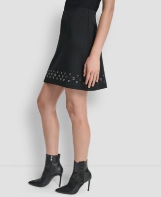 Women's Grommet Hem Detail Mini Skirt