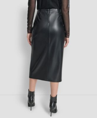 Women's Side Zip Pencil Midi Skirt