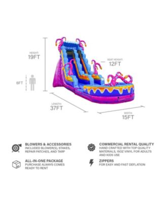 Mystery Jungle 19 ft Commercial Grade Inflatable Water Slide with Pool (with Blower)