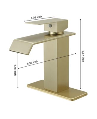 Waterfall Single Handle Single Hole Modern Drip-Free Lavatory RV Sink Bathroom Faucet