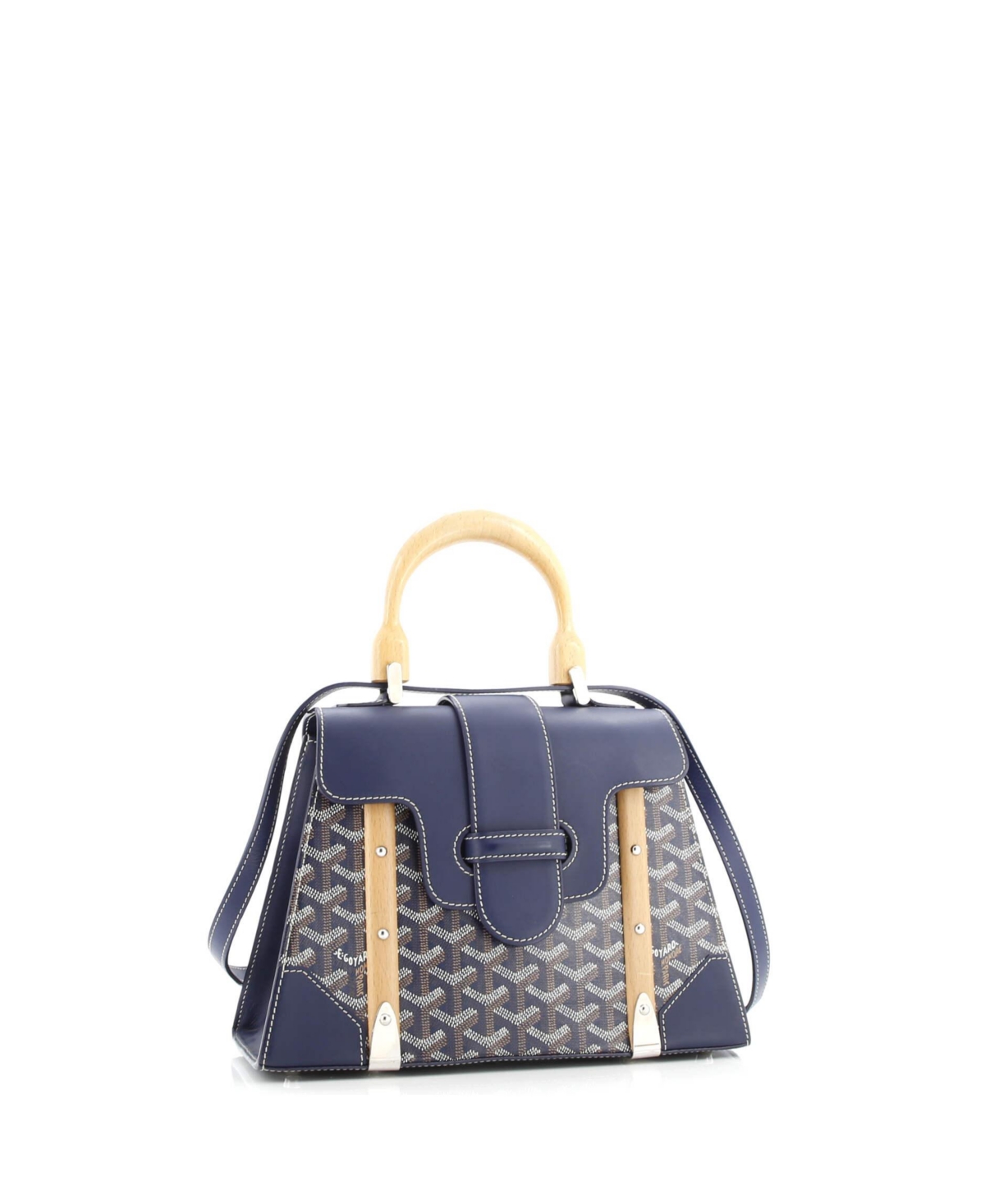 Pre-Owned Goyard Pm Saigon Top Handle Bag Coated Canvas with Leather