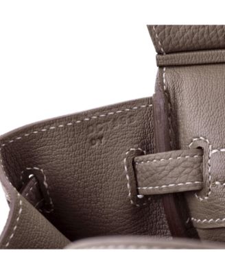 Pre-Owned Hermes Birkin 25 Handbag Grey Togo with Palladium Hardware