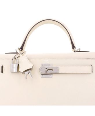 Pre-Owned Hermes Kelly 28 Handbag Light Epsom with Palladium Hardware