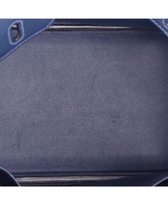 Pre-Owned Hermes Birkin 25 Handbag Blue Swift with Palladium Hardware