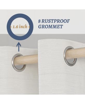 100% Blackout Cotton Blend Thermal Grommet Curtains, 2 Panels, 52"x96"