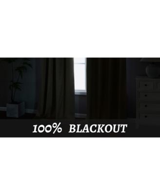 100% Blackout Cotton Blend Thermal Grommet Curtains, 2 Panels