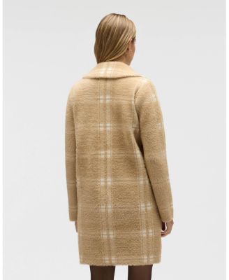 Women's Plaid Pattern Eyelash Coatigan