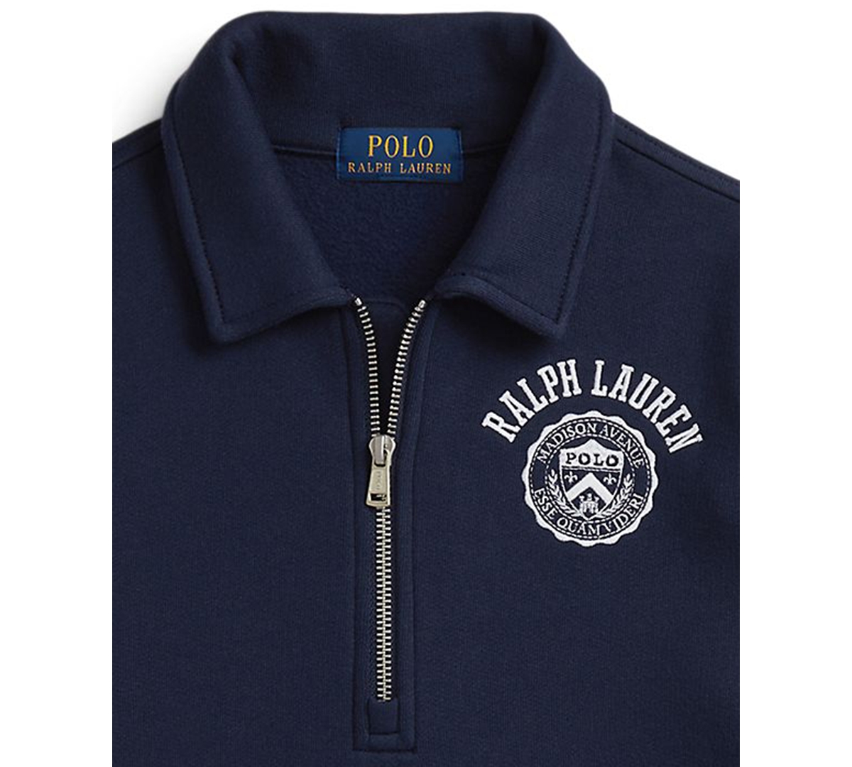 Polo Ralph Lauren Ralph Lauren Logo Fleece Collared Sweatshirt In Blue