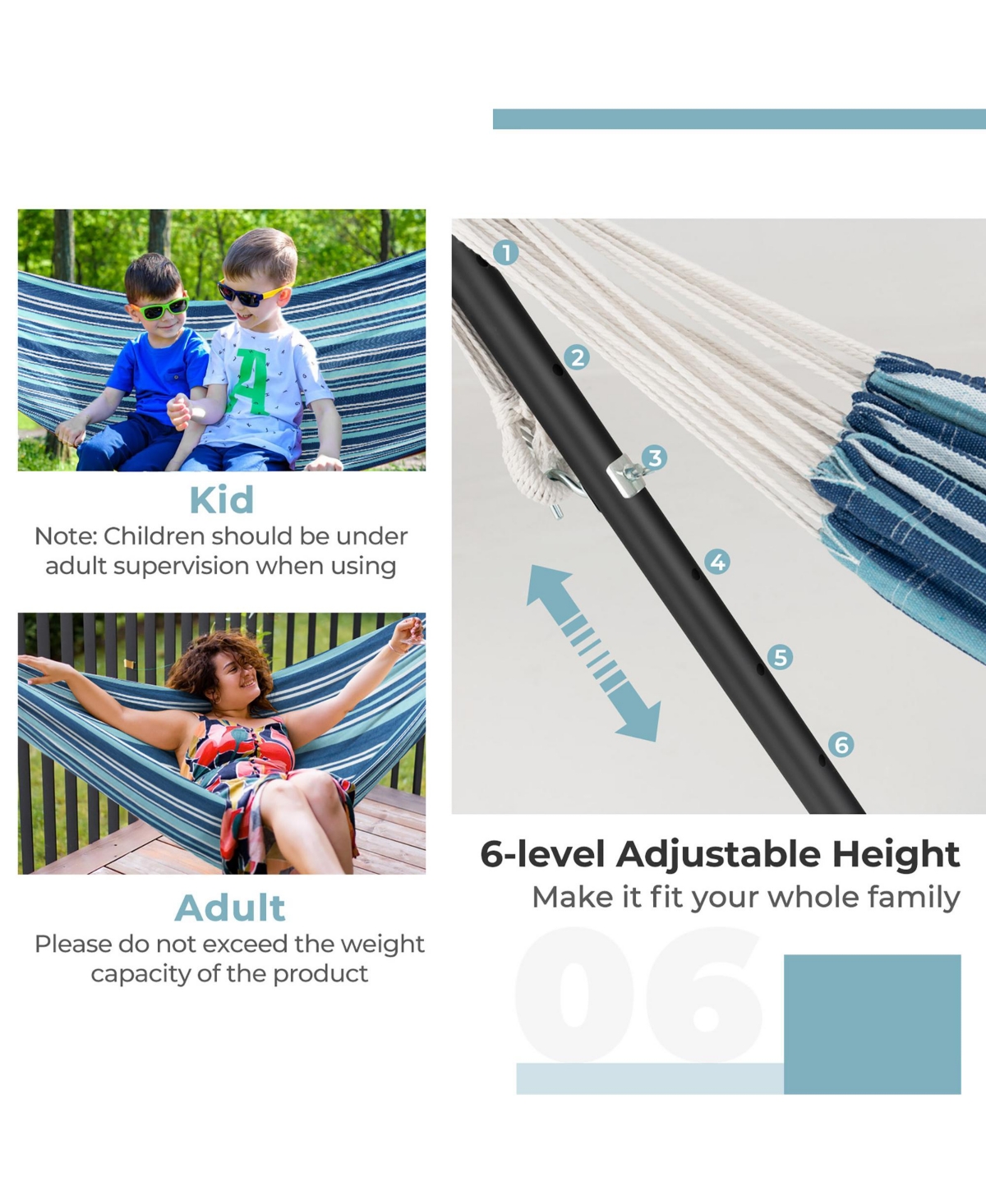 Gymax Portable Indoor Outdoor 2-Person Double Hammock Set w/ Stand and Carrying Cases