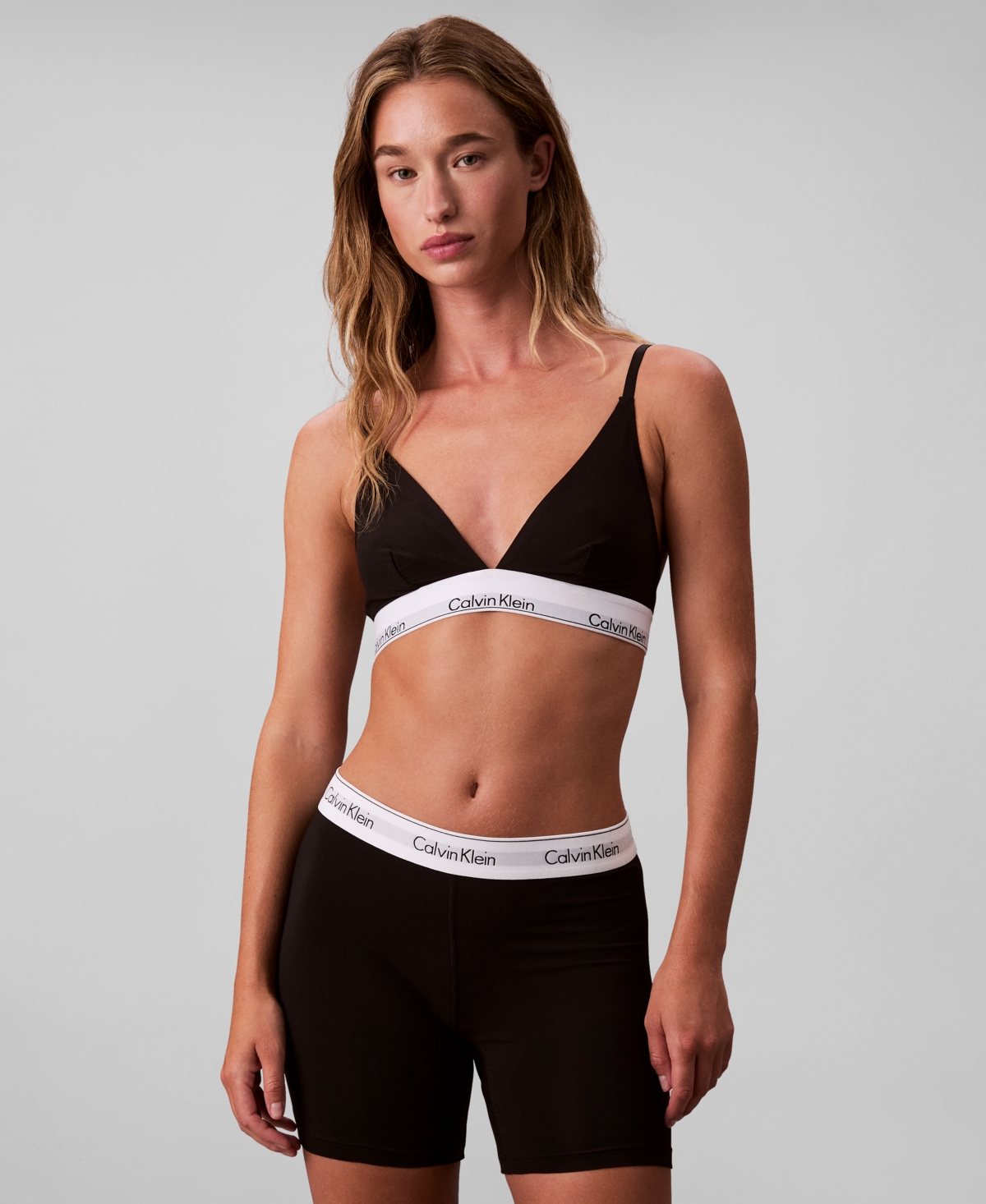 Calvin Klein Modern Stretch Cotton Blend Boxer Briefs In Black