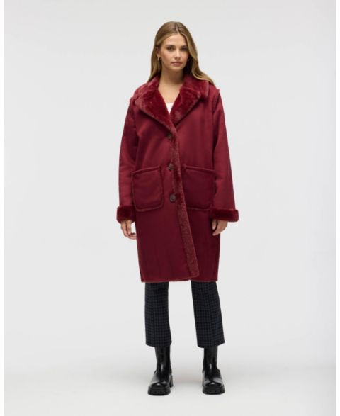 Женские куртки NVLT Women's Longline Faux Shearling Coat