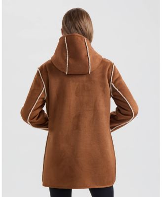 Women's Hooded Shearling Coat