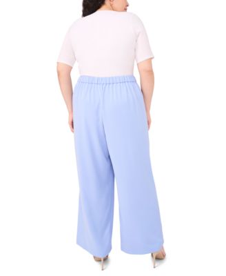 Plus Size Wide-Leg Elastic-Waist Pants