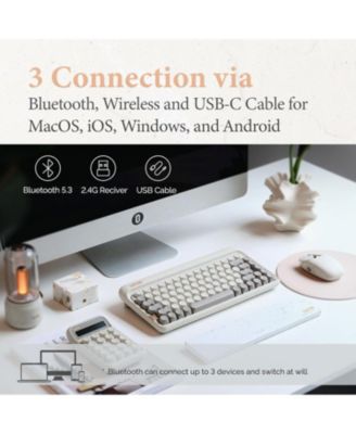 Zero ARTZ Mechanical Keyboard, 75% Rechargeable Hot-swappable Keyboards with 3 Types Connection for Windows, Mac OS, Linear Switches