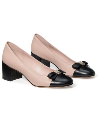 Women's Deco Bow Smooth Leather Ballet Pumps