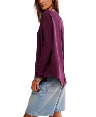 Women's Latte Blues Thermal Long Sleeve Top