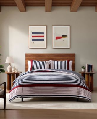 Brooklyn Stripe Cotton 3-Pc. Duvet Cover Set, Full/Queen