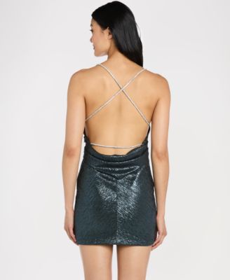 Juniors' Rhinestone Cord Strappy Dress