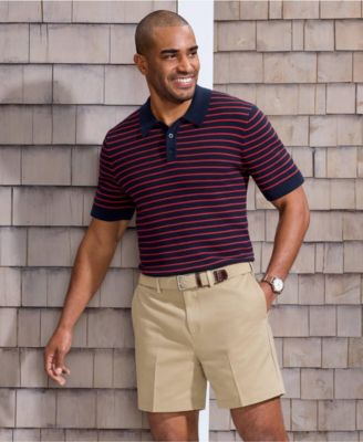 Men's No Iron 6" Comfort Waist Plain Front Chino Short