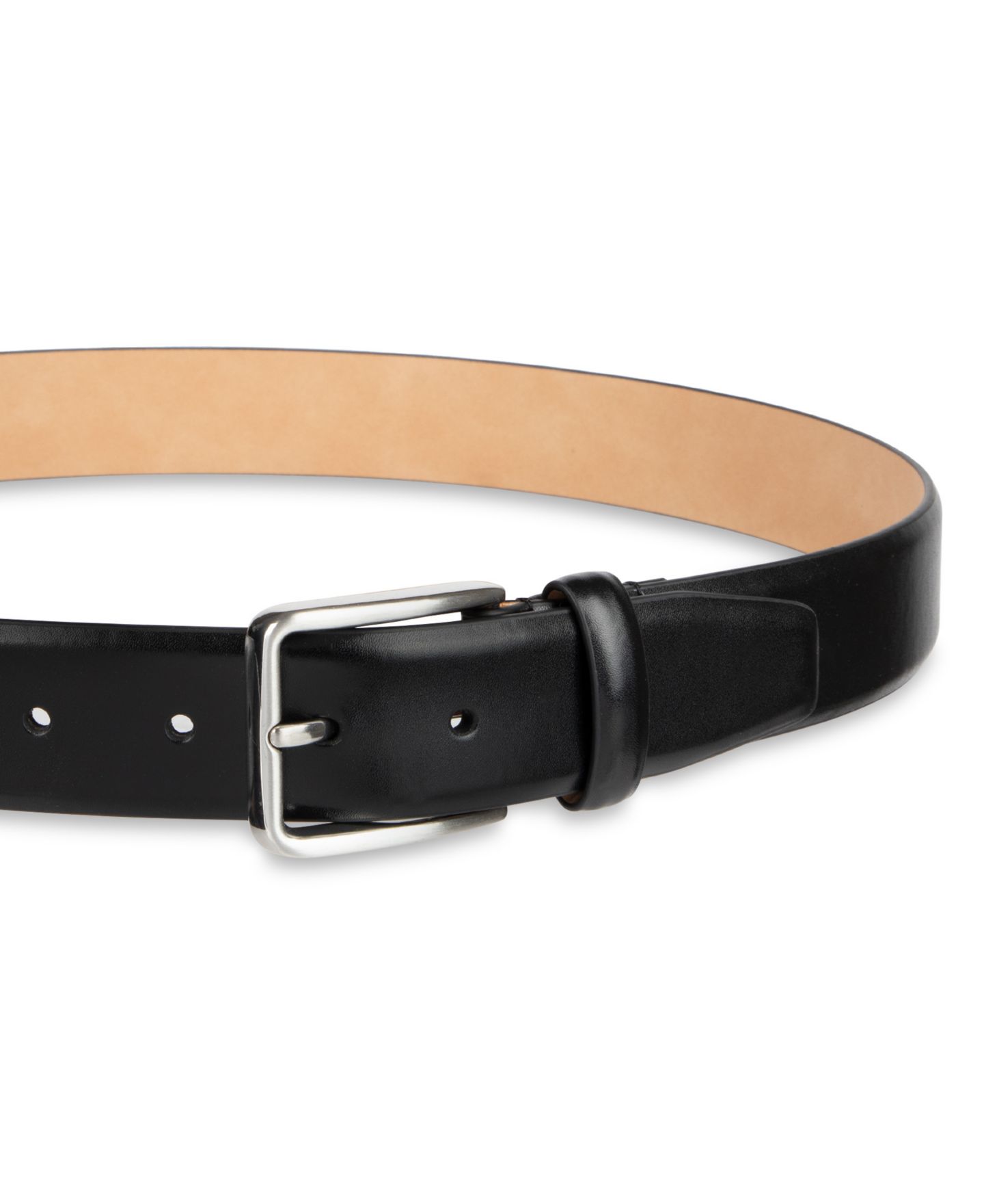 Мужской ремень Alfani Feathered Edge Dress Leather Belt, цвет: Чёрный — фото 4