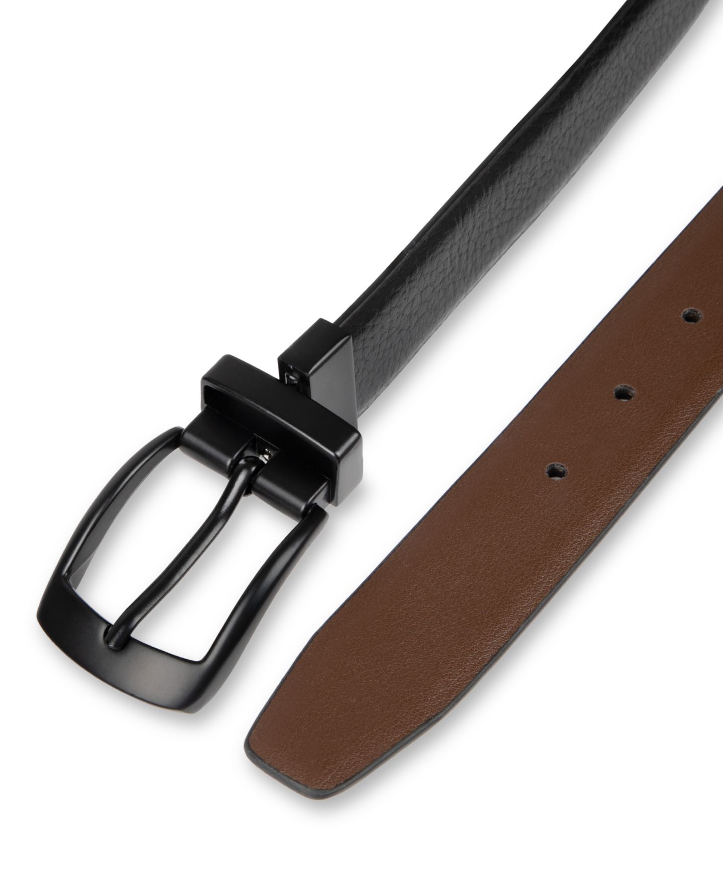 Мужской ремень Alfani Reversible Textured Leather Belt, цвет: Чёрный / Коричневый — фото 5