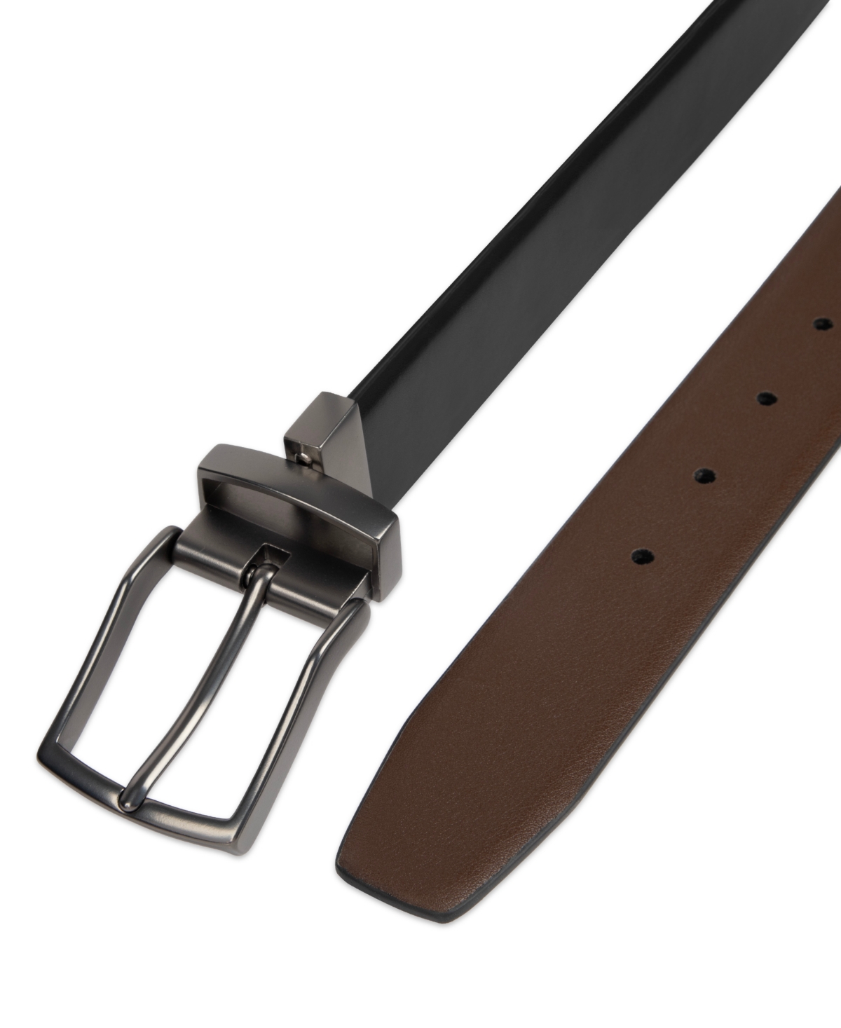 Alfani Men's Feathered Edge Dress Belt, Macy's Exclusive In Black