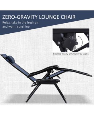 Zero Gravity Chair Set with Folding Table & Cup Holder Trays,