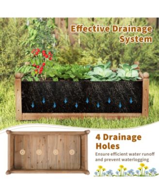 Raised Garden Bed 46'' x 24'' x 16'' Planter Box w/ 4 Drainage Holes for Patio