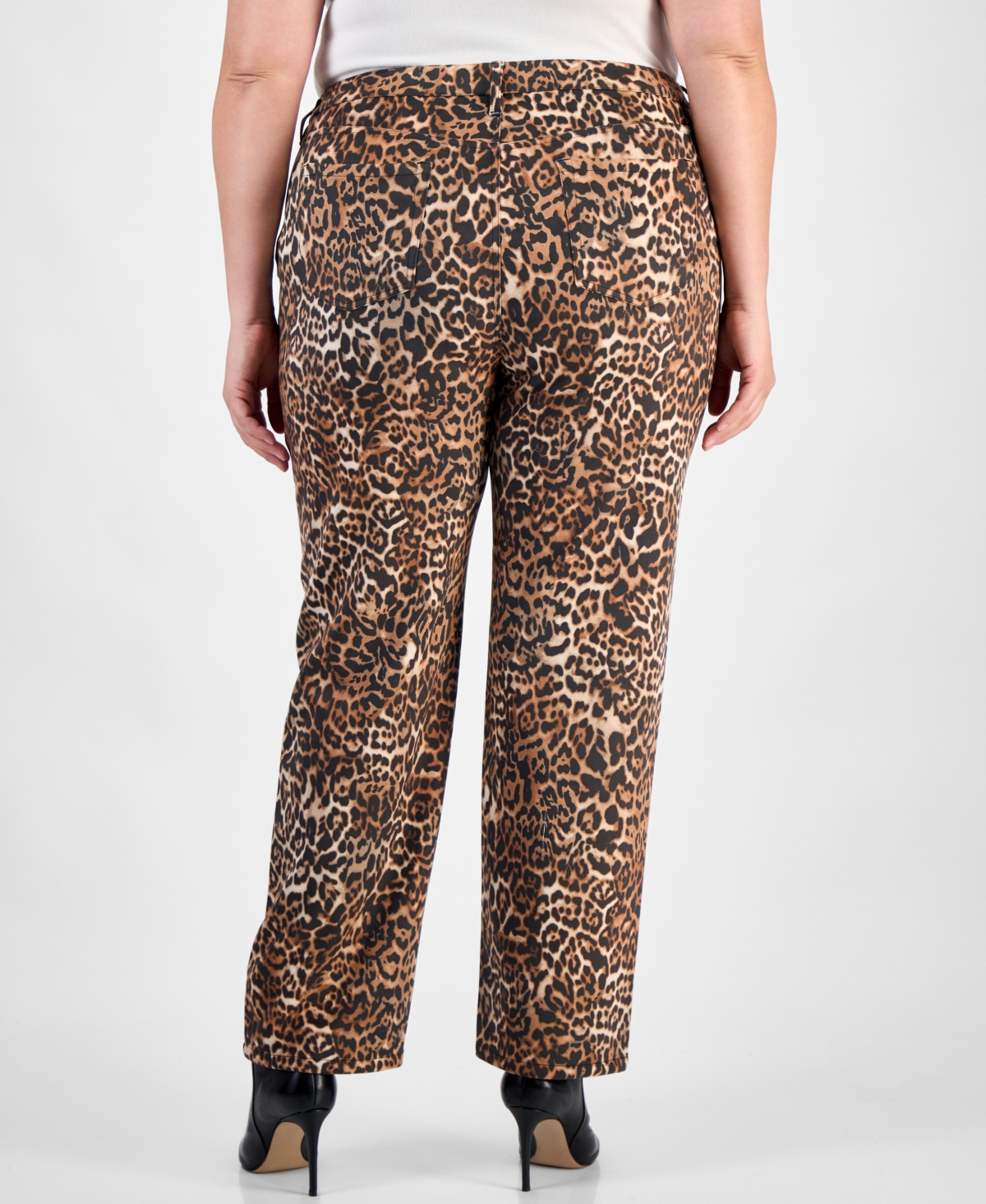 Jones New York Plus Size Printed Lexington Straight-leg Pants In Multi