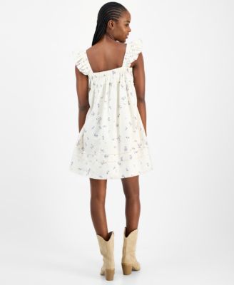 Women's Ruched Flutter Mini Dress