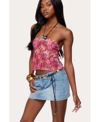 Women's Solana Floral Cut Out Halter Top