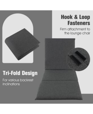 2PCS Patio Lounge Chair Recliner Chair w/ 3-Position Adjustable Backrest & Cushion