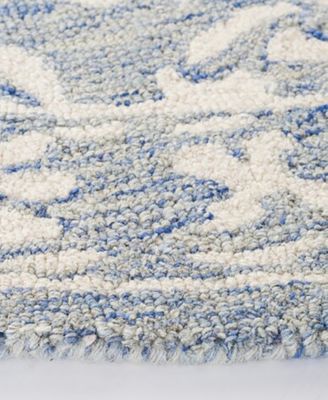 Olivier LRL6935M Blue and Ivory 5' X 5' Round Area Rug