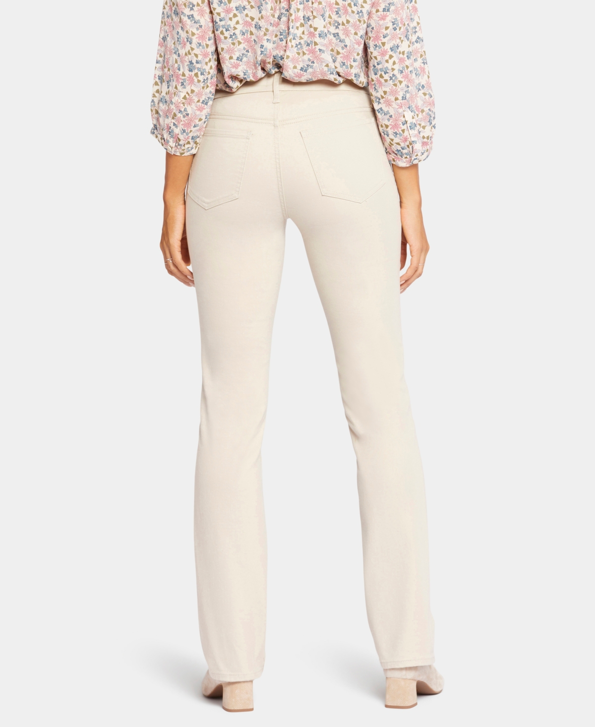 Nydj Petite Waist-match Marilyn Straight Jeans In White