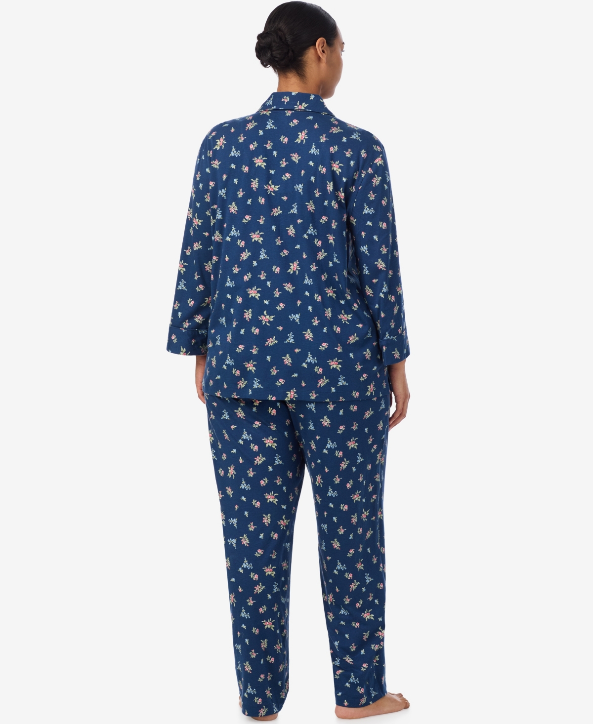Ralph Lauren Plus Size 2-piece Pajama Top And Pant Set In Multi