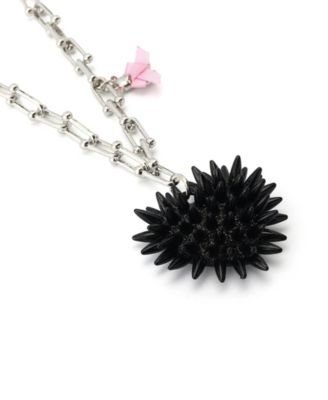 Faux Stone Spiky Heart Pendant Necklace