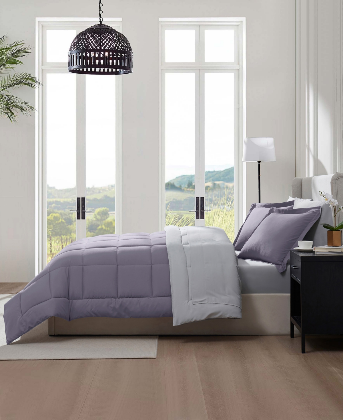 Nestl Luxury Soft Reversible 7-pc. Comforter Set, Queen In Purple
