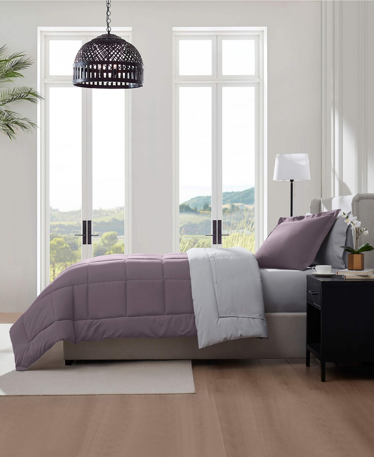 Nestl Luxury Soft Reversible 5-pc. Comforter Set, Twin In Purple