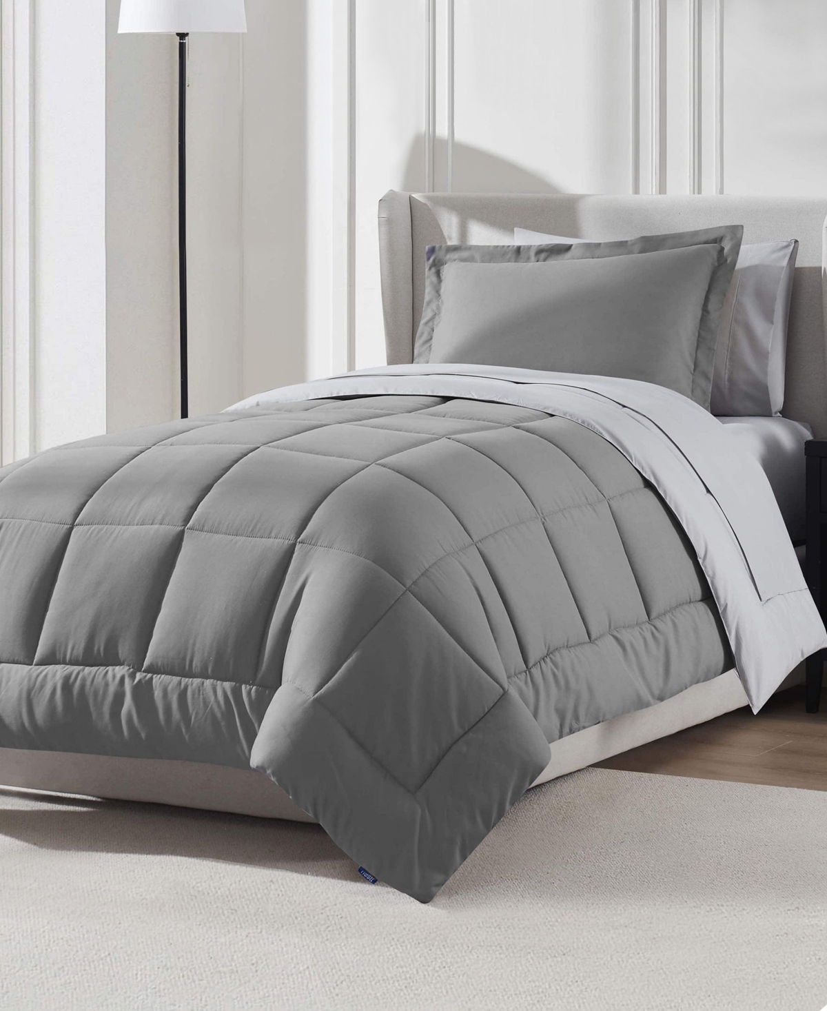 Nestl Luxury Soft Reversible 5-pc. Comforter Set, Twin In Gray