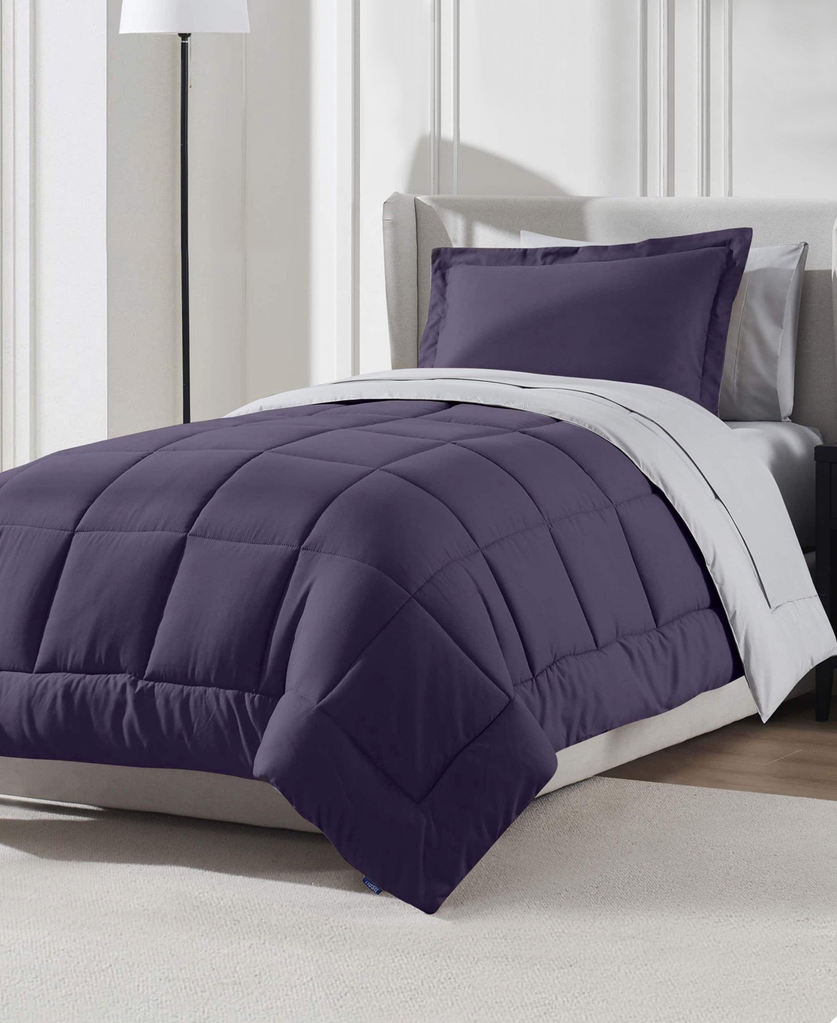 Nestl Luxury Soft Reversible 5-pc. Comforter Set, Twin In Purple