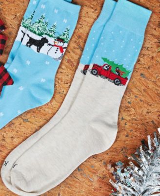 Men's Holiday Pup Pick Up Crew Socks