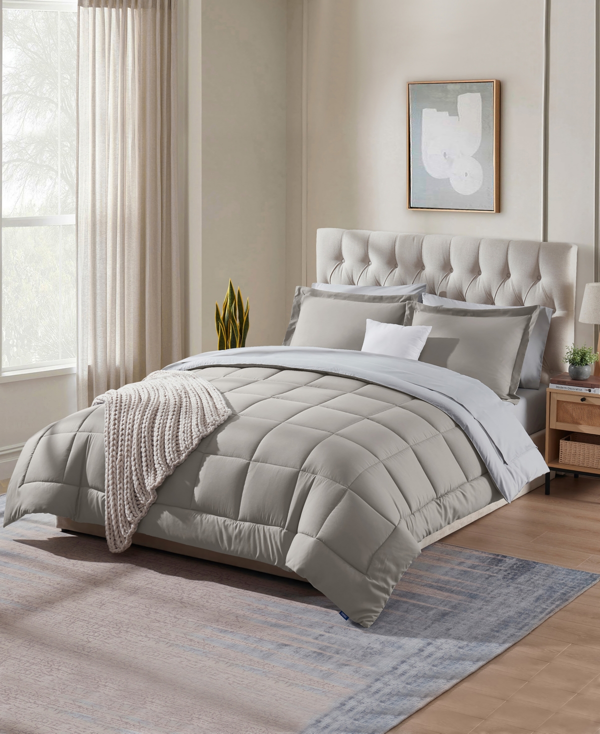 Nestl Luxury Soft Reversible 7-pc. Comforter Set, King In Sand