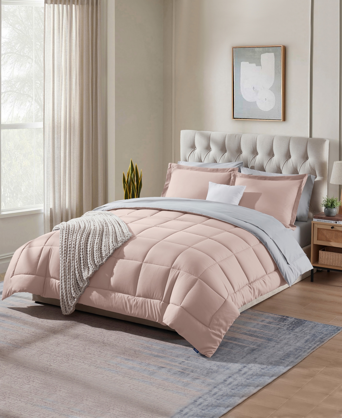Nestl Luxury Soft Reversible 7-pc. Comforter Set, King In Brown