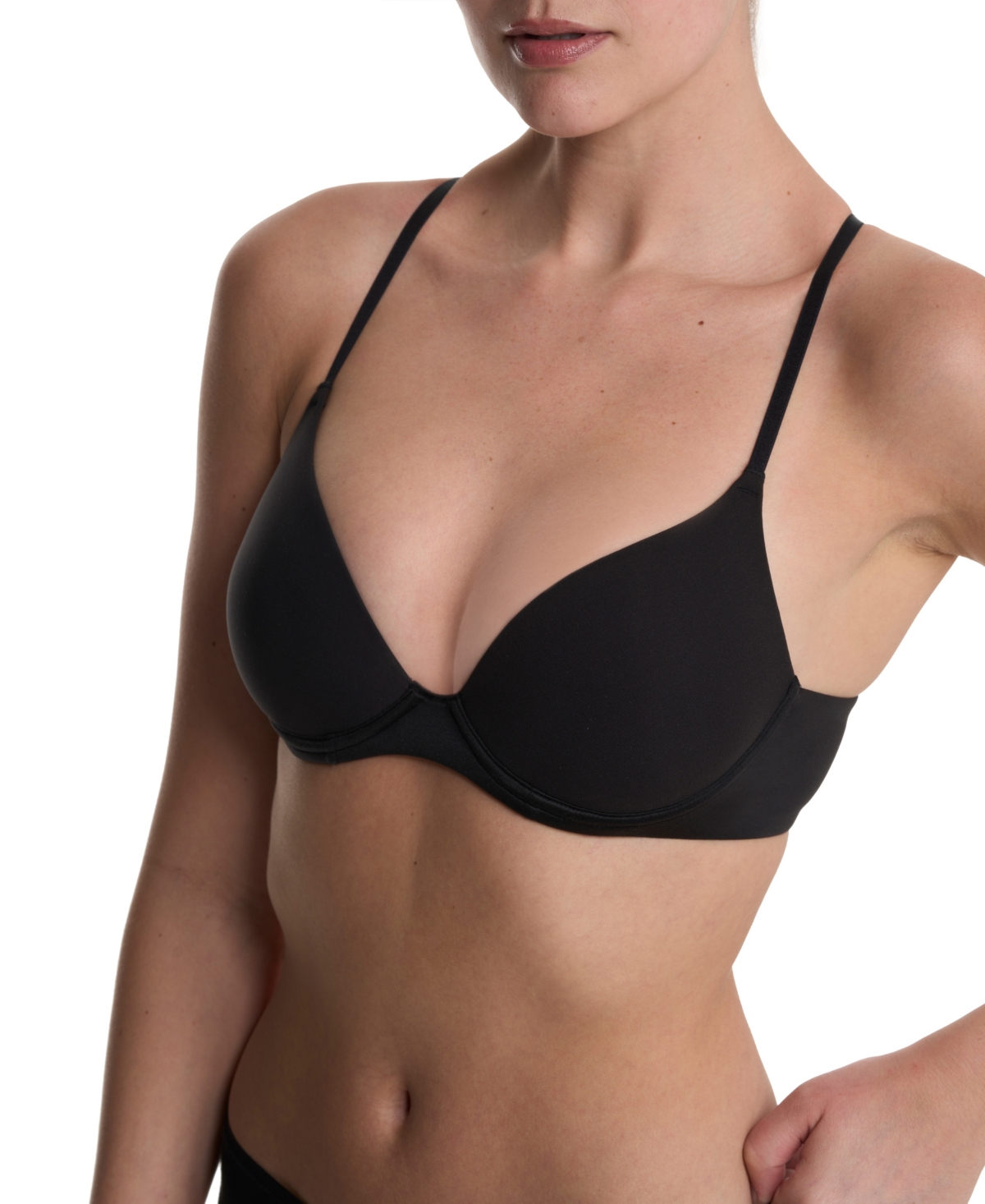 Natori Soft Focus Comfort Underwire Convertible Demi Bra In Black