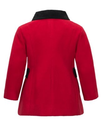 Baby Girls' Scallop Edge Velvet Trim Jacket