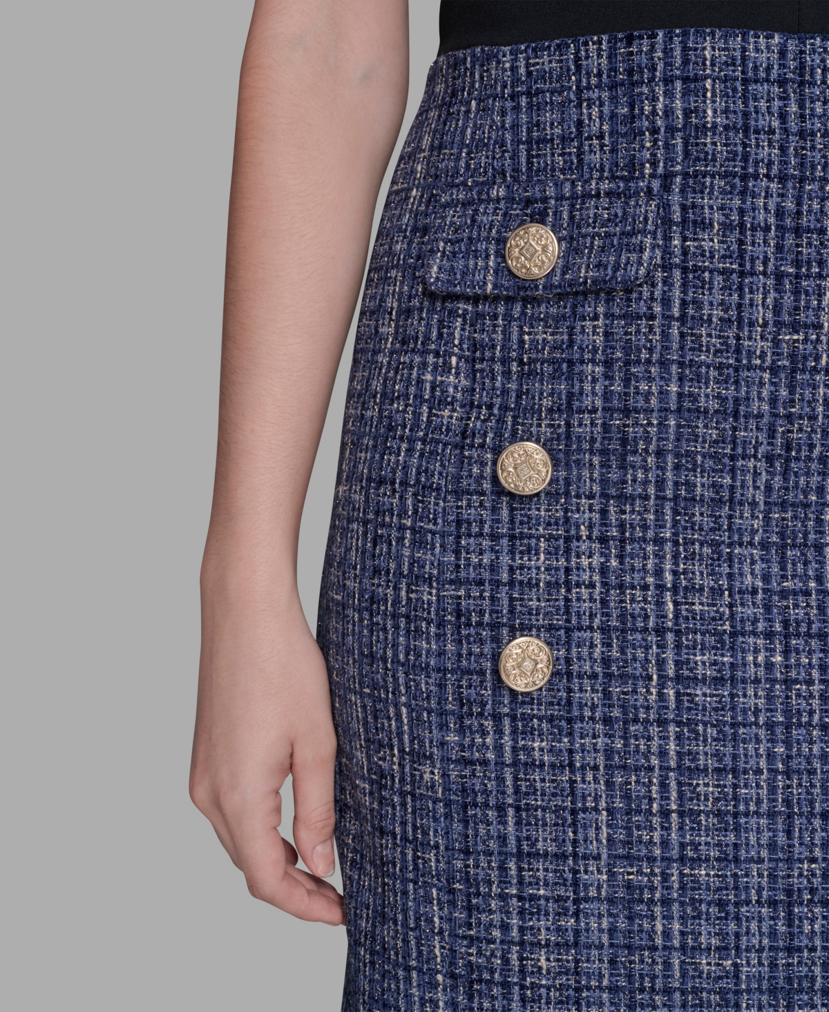 Karl Lagerfeld Paris Women's Multi Textured Twofer Mini Dress