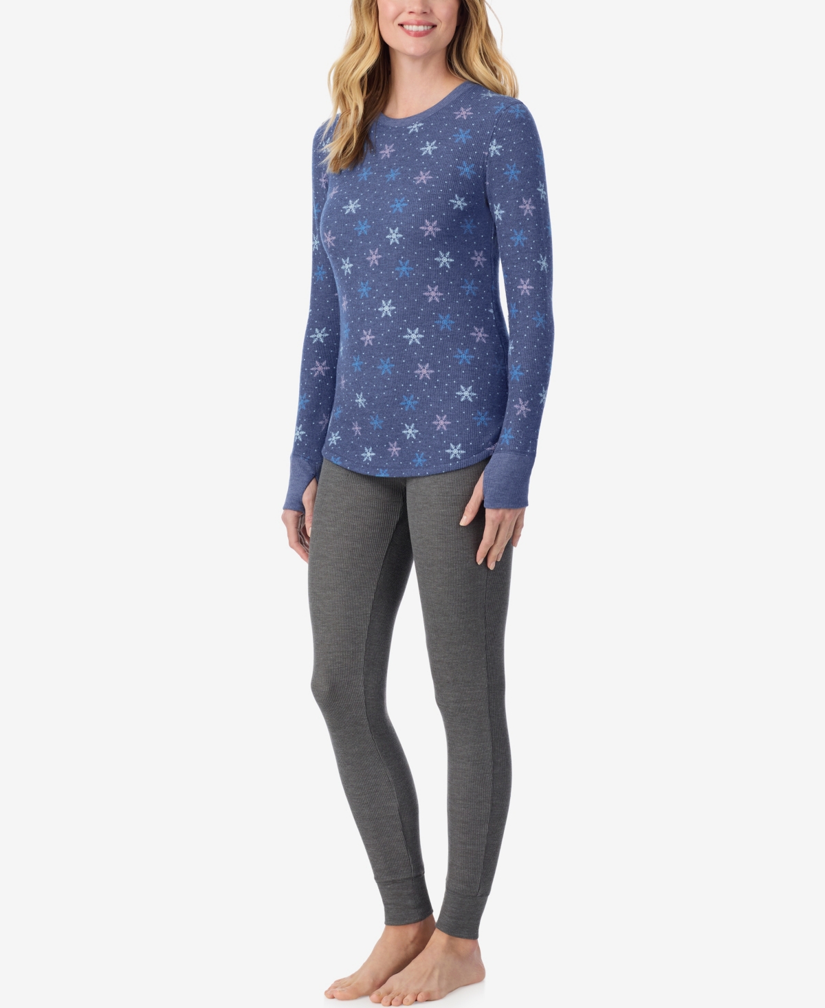 Cuddl Duds Petite Long Sleeve Top In Multi