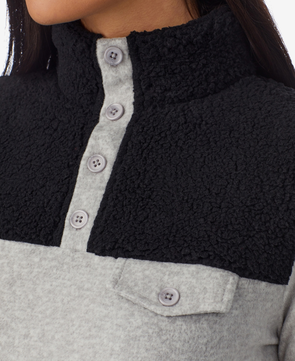 Cuddl Duds Women's Fleecewear Pull-on Top In Gray