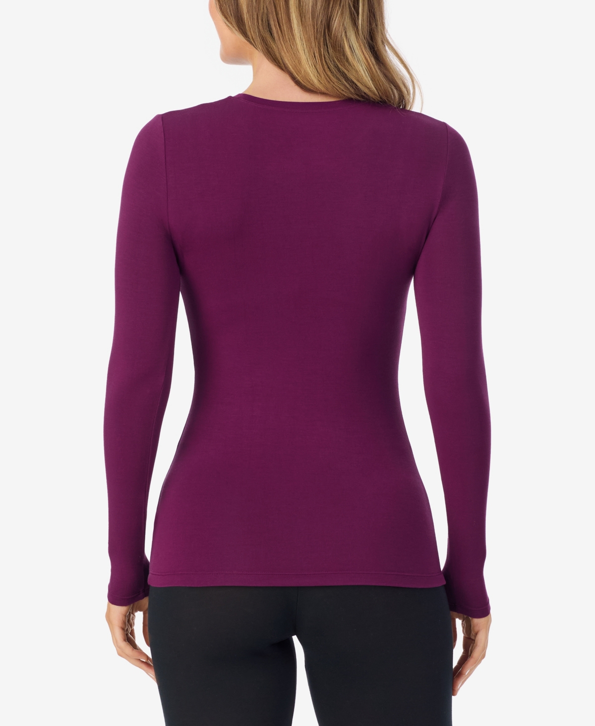 Cuddl Duds Petite Long Sleeve Crewneck Top In Multi
